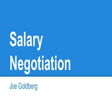 Salary negotiation