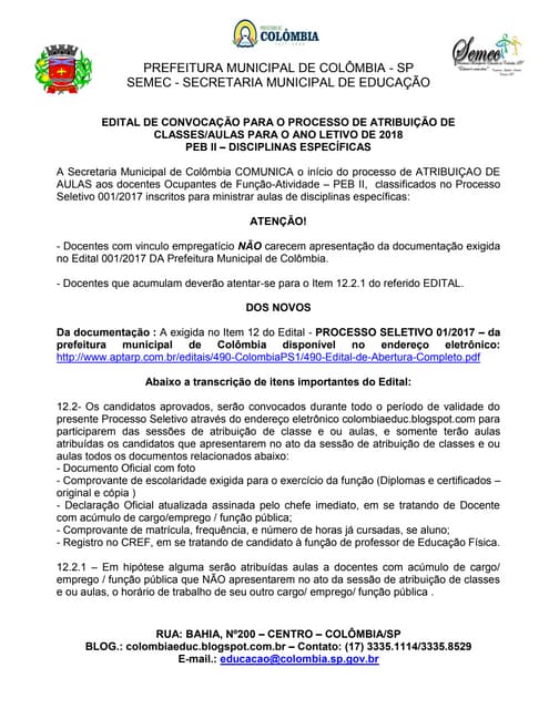 Saldo deatribuição  peb ii