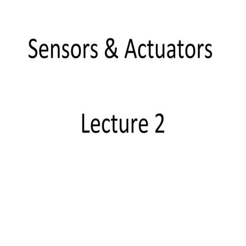 Sensor Characteristics and Selection 