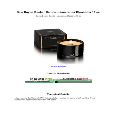 Sale dayna decker candle jacaranda blossoms 16 oz | PDF