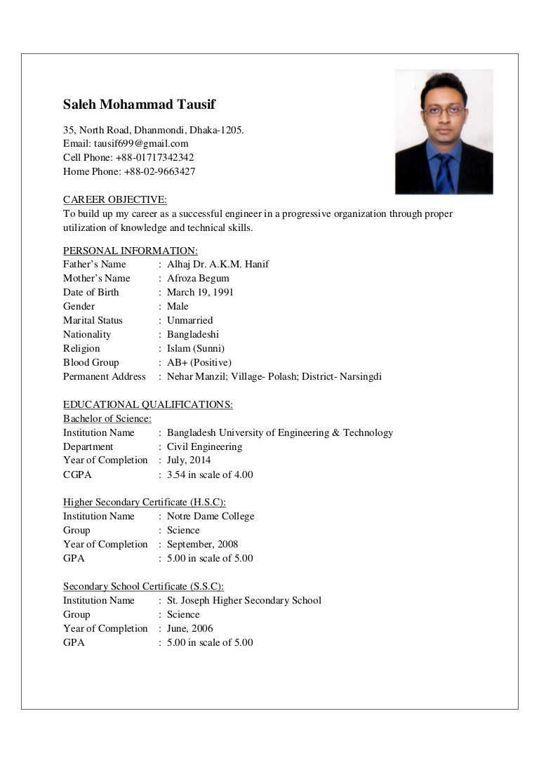 saleh tausif buet 08 cv 2014 dhaka cv email sample
