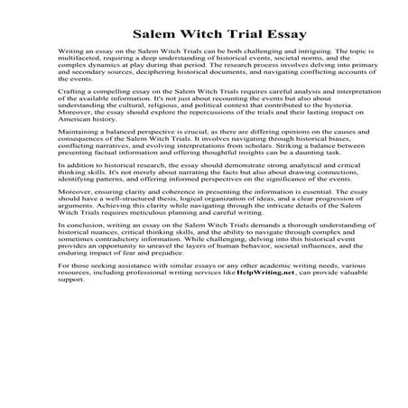 Salem Witch Trial Essay