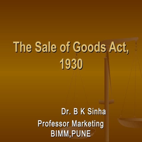 Sale of goods act   introduction-India
