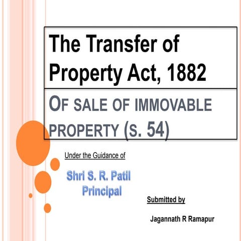 Sale of immovable property