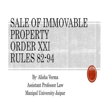 Sale of immovable property