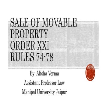 Sale of movable property