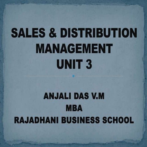 Sales & distribution management