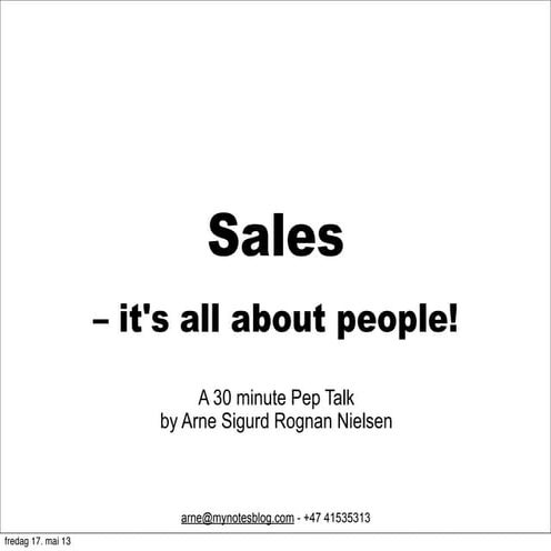 Sales - it's all about people