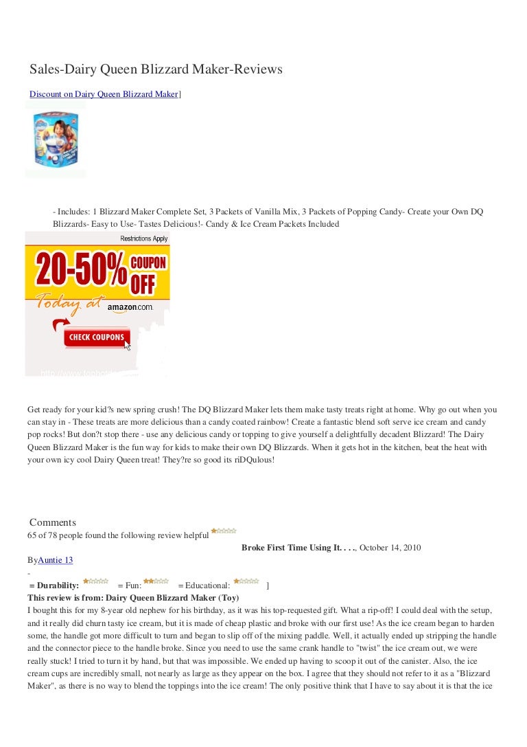 Dq Blizzard Maker Instruction Manual