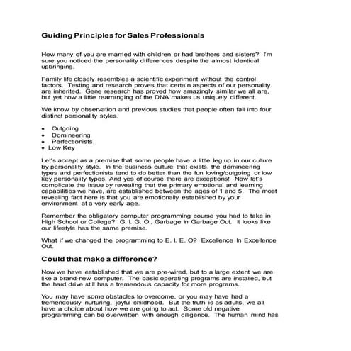 Guiding Principles for Sales Professionals 1-5-2022