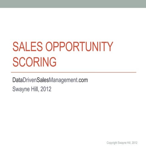 How to Create a Sales Opportunity Scoring System