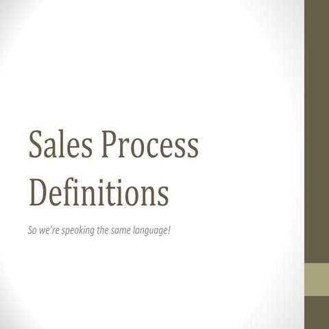 Sales activities defined