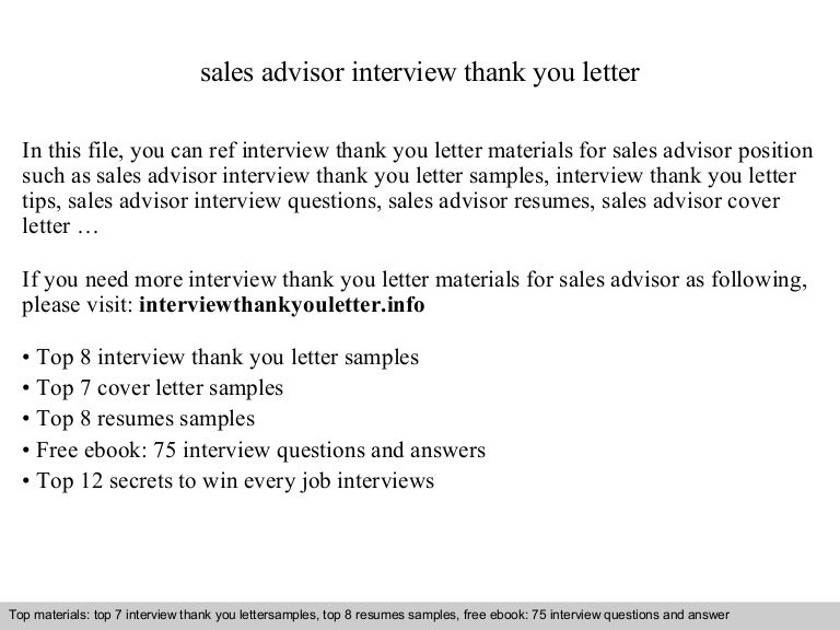 sales advisor interview questions