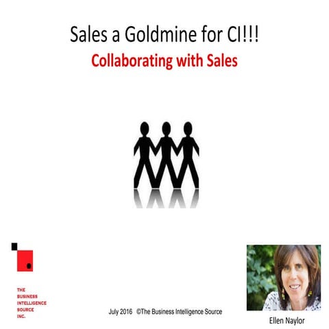 Sales a Goldmine for Competitive Intelligence