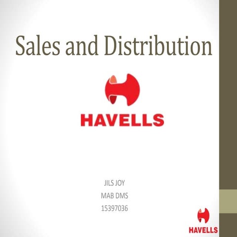 Sales and distribution of Havells