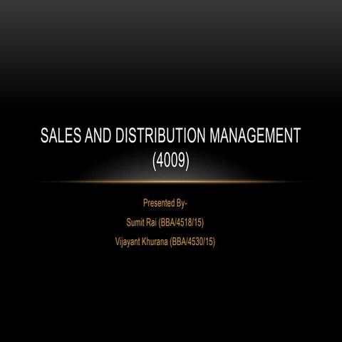Sales and distribution management of Samsung and LG.