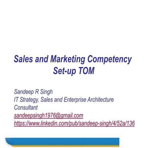 Sales and Marketing Competency Set-up TOM