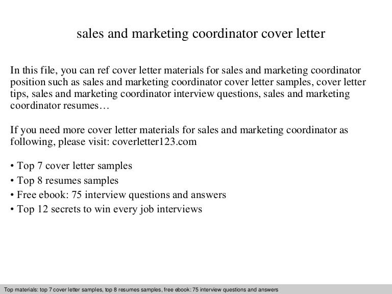 marketing coordinator cover letter
