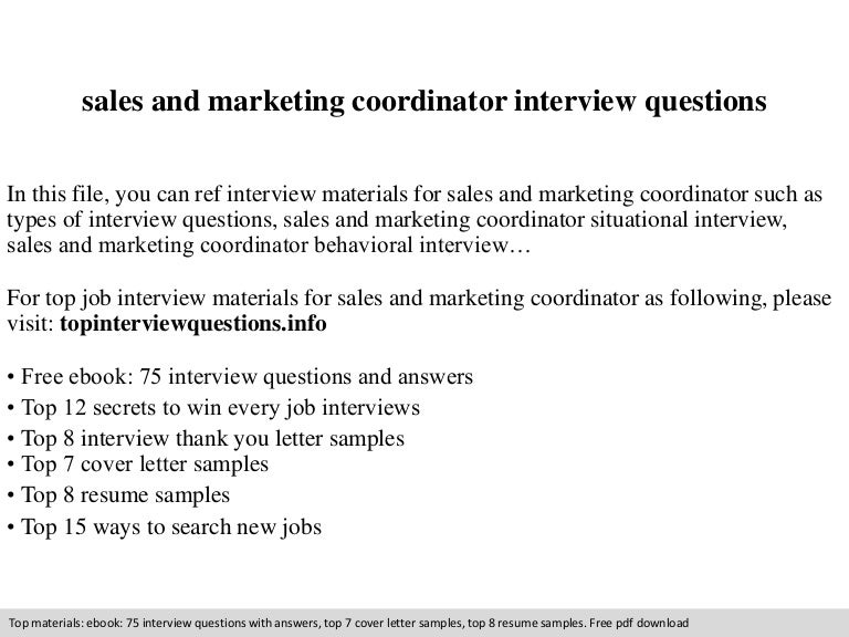 interview questions marketing coordinator