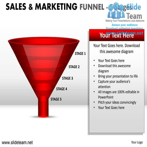 Sales and marketing funnel 6 stages powerpoint presentation templates ...