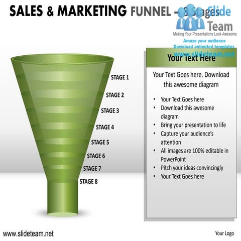 Sales and marketing funnel 6 stages powerpoint presentation templates ...