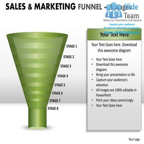 Sales and marketing funnel 9 stages powerpoint presentation slides ppt ...