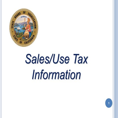 Sales and Use Tax Information from BOE