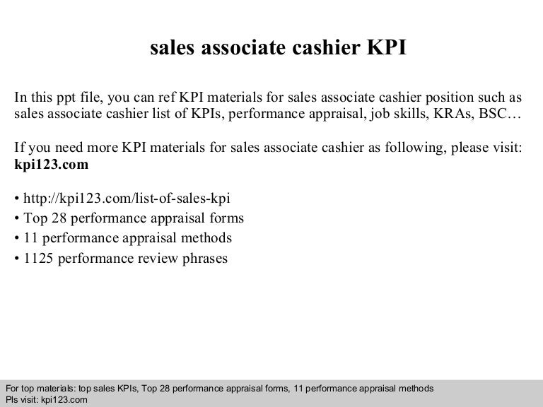 Sales associate cashier kpi