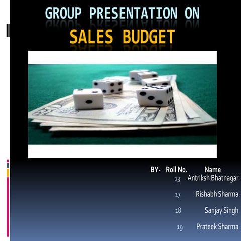 Sales budget