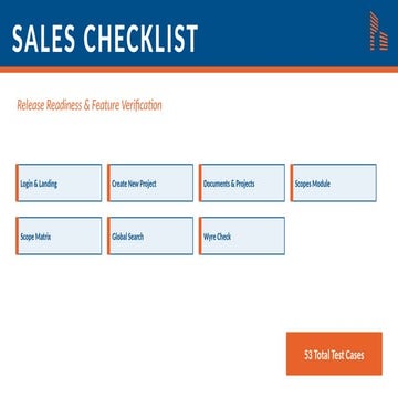 Comprehensive Sales Checklist for Release Readiness and Feature ...