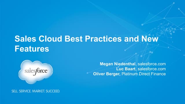 Sales Cloud Best Practices