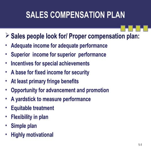 Sales compensation plan & evaluation