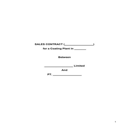 Sales Contract For a Coating - CLEAN DRAFT.doc