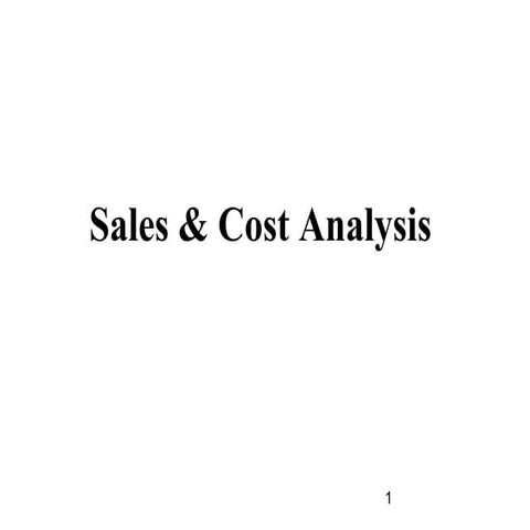 Sales & cost analysis