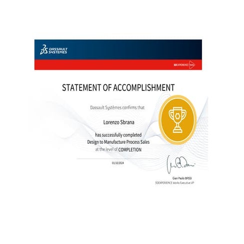 Certification_SALES Design to Manufacture Process