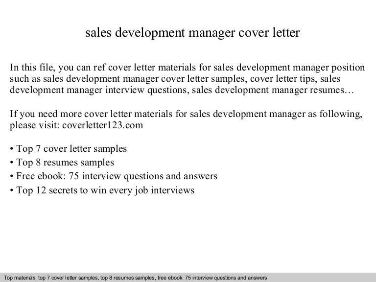 development manager cover letter