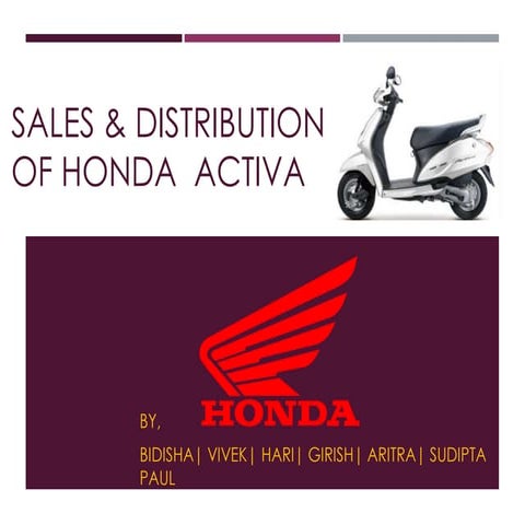 Sales & distribution of honda activa