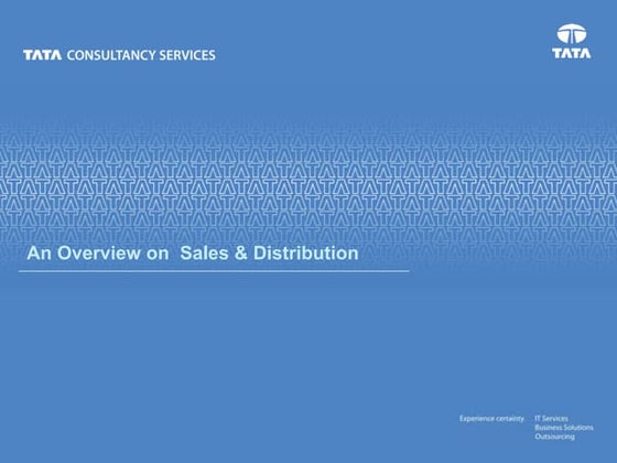 Sales & distribution training overview