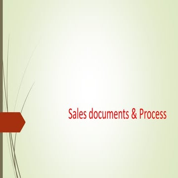 Business Process in Sales & Distribution
