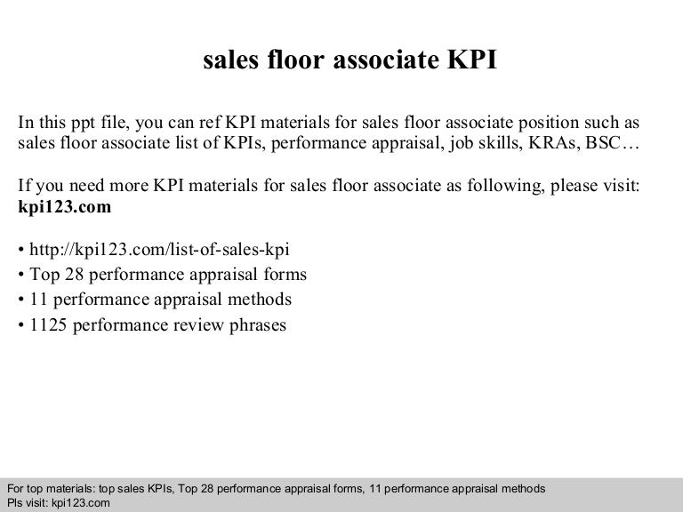 Sales floor associate kpi
