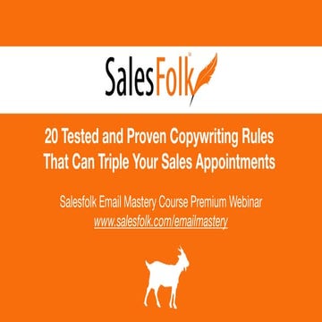20 Tested and Proven Copywriting Rules That Can Triple Your Sales Appointments