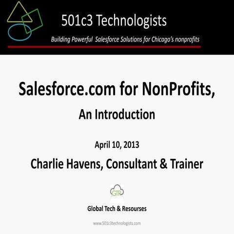 Salesforce.com for NonProfits, an Introduction