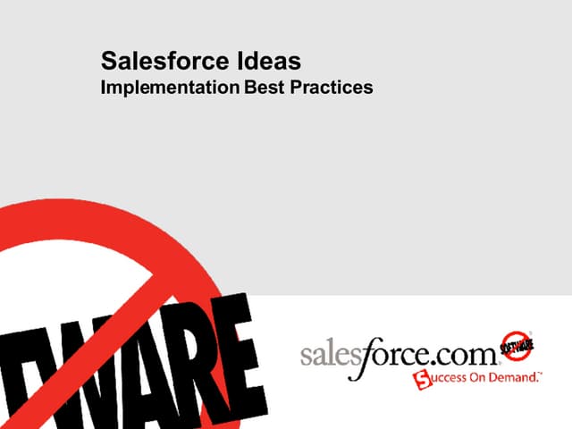 Salesforce Ideas Implementation Best Practices