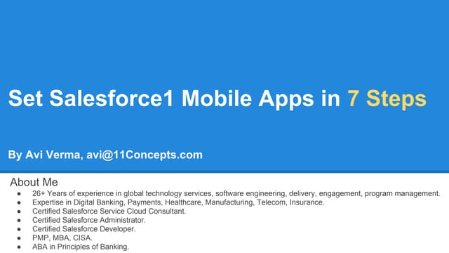 Tips for setting up Salesforce1 mobile apps