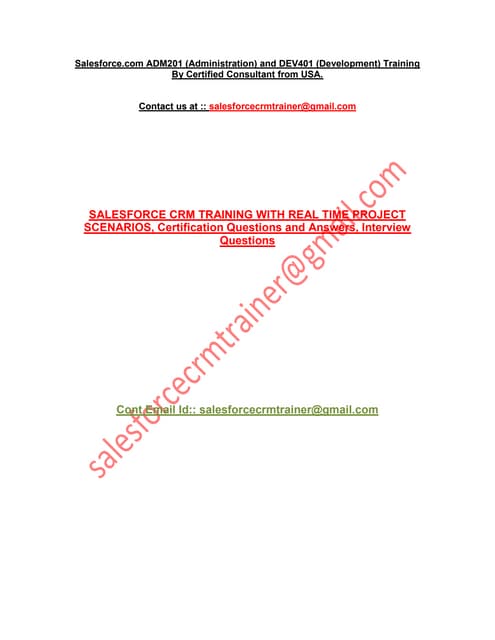 Salesforce Advanced Administrator and Advanced Developer Training