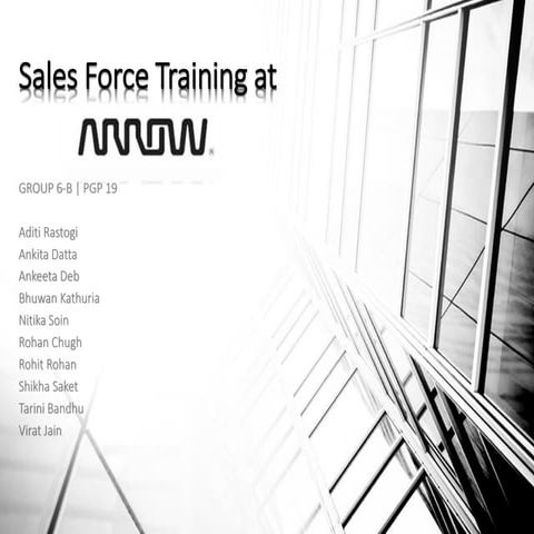 Arrow Electronics Sales Force Analysis