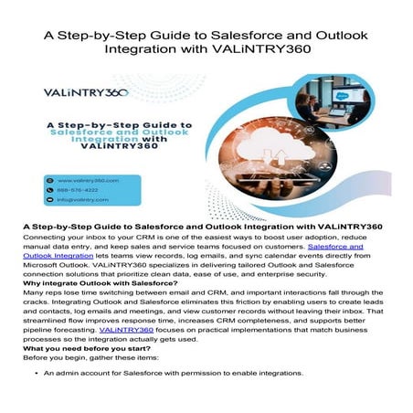 Zoom and Salesforce Integration - VALiNTRY360 | PDF