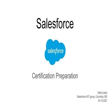 Women in Tech - Salesforce Certification Journey by Della Leahy - April 2021