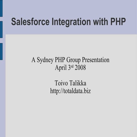 Salesforce Integration with PHP