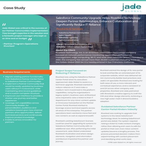 Salesforce community upgrade helps riverbed technology